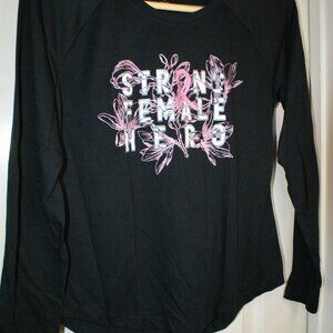 Female Hero Scalloped Bottom making it very Flattering.  Pink Cross Shirt Size S